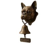 Various Dog Welcome Doorbell - Vintage Funny 3D Animal Cast Iron Resin Hanging Entry Bell for Porch Front Home Door Wall Decoration Housewarming Dogs Lover Gift (French Bulldog)