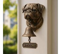 Various Dog Welcome Doorbell, Vintage Metal Farmhouse Exterior Vintage Doorbell, Vintage Resin Wall Mounted Entry Bell for Porch, Front Door & Garden - Must-Have Dog Lover Giftg Bell (C)