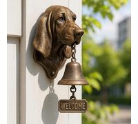 Various Dog Welcome Doorbell, Vintage Resin Wall Mounted Entry Bell for Porch, Front Door & Garden - Must-Have Dog Lover Giftg Bell (#A)