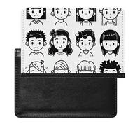 Various Faces Passport Holder Passport Cover Protector Essentials with Credit Card Slots for Women Men
