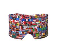 Various Flags Adjustable Sleep Eye mask and Earmuffs, Unisex Side Sleeping Headband (26.8 * 4.3 inches), Indoor and Outdoor Travel Yoga Comfort Cover,