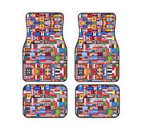 Various Flags Car Floor mat Set, Four-Piece Truck Interior Set, car Carpet Suitable for Most Cars and Vans