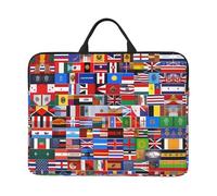 Various flags Print 14in Laptop Case Sleeve Bag, Portable Handle for Business Trip, Commuting, Fits Notebook & Tablet
