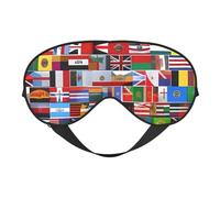 Various Flags Prints Double-Sided Eye Mask Adjustable Design Light-Blocking and Breathable Suitable for Rest and Travel.