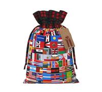 Various flags Two Color Drawstring Gift Bag S Beautiful Convenient Suitable For Christmas Birthdays