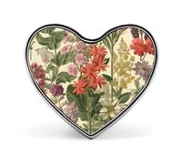 Various Flowers Lapel Pin, 1 Inch Metal Heart Brooch Pins - Lightweight, Smooth Edges, Versatile Love Badge Brooch for Shirts, Jackets, Bag & Gifts for Friends, Family