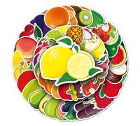 Various Fruit(Grape Lemon Litchi Pear) Stickers for Boys Girls Kids Teens, Waterproof Vinyl Stickers for Phone Laptop Flasks Water Bottle Luggage Cup Bike, Popular Cartoon Decals Pack[Fruit-50Pcs]