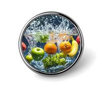 Various Fruit Round Badge Personalized Metal Lapel Pin Badges Fit Clothing Bags Hat Humorous Printed Brooch Badge Party Decorations Accessories for Men Women