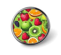 Various Fruits Button Pins - Personalized Round Badges for Women Men Custom Photo Buttons for Backpack Cloth Decoration Souvenir Gifts, Metal Badge Brooch Party Costume Accessory