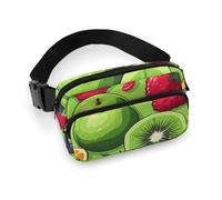 Various Fruits Fanny Pack for Women Men Waist Bag Belt Bag Adjustable Casual Bag for Travel Sports Hiking, white, 7.9x5.1inches