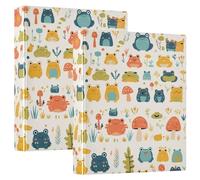 Various Funny Safari Frogs Mushroom Princess 1 And A Half Inch Notebook Binder 3 Rings Inner Pockets Binder Pack 1/2 Office Supplies Hard Cover