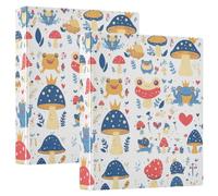 Various Funny Safari Frogs Mushroom Princess 3.8cm Notebook Binder 3 Rings Notebook Binder With Inner Pockets 1/2 Pack Aesthetic Binder Hard Cover