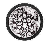 Various Ghosts 4 Pieces Cabinet Knobs Black Drawer Knobs
