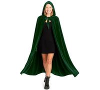 various Green Hooded Cloak Velvet Vampire Costume Halloween and Carnival Costume for Adults for Men and Women 170cm