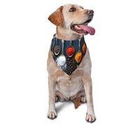 Various Herbs and Spices in Spoons Print Dog Bandana Scarf Adjustable Triangle Pet Bib Cat Kerchief Washable Puppy Neckerchief for Birthday Holiday Party