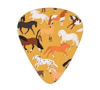 Various Kinds Of Horses,12 Pcs Guitar Pick,3 Different Thickness Plectrums for Acoustic Guitar Bass Ukulele (0.46mm 0.96mm 0.71mm)