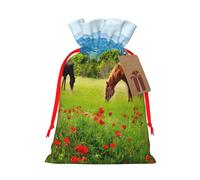 Various Kinds of Horses Gift Bag with Handles and tag, Perfect for Christmas, Birthday, Wedding or Daily Gift - (S)