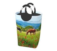 Various Kinds Of Horses, Laundry Hamper, Collapsible Laundry Basket Large Durable Storage Bin with Handles 50L