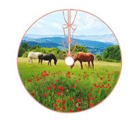 Various Kinds Of Horses Print Christmas Tree Skirt,New Year Winter Christmas Tree Decoration,Suitable For Family Parties