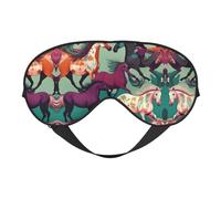 Various Kinds of Horses Print Double-Sided Eye Mask,Soft Eye Shade Cover for Travel,Night Sleeping Mask for Men Women