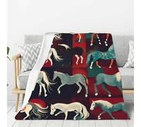 Various Kinds of Horses Print Lightweight Warm Blanket Soft Thick Blankets Bedroom Camping Living Room Traveling