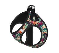 Various Kinds of Horses Print Step in Dog Harness and Leash Set,Adjustable Reflective Harness for Small Dogs Cats