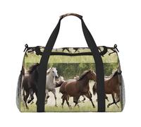 Various Kinds of Horses Print Weekender Bag,Gym Bag with,Carry On Luggage Overnight Weekend Bag, Holdall Handbag & Shoulder Bag for Travel Fitness