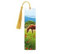 Various Kinds of Horses Print Wooden Bookmark Bookmarks with Tassels Book Marks for Reading Hardcover Books Notebooks