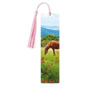 Various Kinds of Horses Print Wooden Bookmark Bookmarks with Tassels Book Marks for Reading Hardcover Books Notebooks