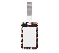 Various Kinds of Horses Printed Card Badge Holder with Neck Strap, Vertical Cards Holder Anti-Scratch and Easy-Scan, for Office