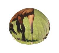 Various Kinds of Horses Printed Double-Layer Waterproof Shower Cap - Reusable Spa & Face Mask Bathing Hat for Travel, Home Care & Beauty Routine