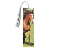 Various Kinds of Horses Printed Metal Bookmarks M - Gray Lightweight Aluminium Book Marker for Books, Journals & Gifts, Ideal Book Lovers, Holiday Decor & Crafts