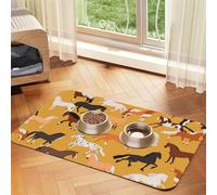 Various Kinds Of Horses,Waterproof Pet Feeding Mat,PU Leather Placemats for Cat Dog Water Bowl,Food Mats,30x45cm