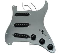 Various Loaded Prewired SSS Prewired ST For Pickguard With Pickups Guitar Replacement Parts Prewired Guitar Pickups (Color : Silver Mirror-BK)
