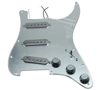 Various Loaded Prewired SSS Prewired ST For Pickguard With Pickups Guitar Replacement Parts Prewired Guitar Pickups (Color : Silver Mirror-CR)