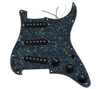 Various Loaded Prewired SSS Prewired ST For Pickguard With Pickups Guitar Replacement Parts Prewired Guitar Pickups (Color : Abalone Pearl-BK)