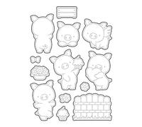 Various Lovely Pigs Dies and Stamp Sets for Card Making DIY Scrapbooking Flying Pigs Flowers Cup Cakes Metal Cutting Dies and Transparent Silicone Stamp for Paper Crafting Handamde Crafts