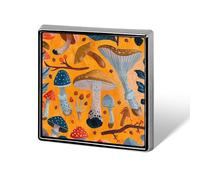 Various Mushrooms Lapel Pin, Metal Square Lapel Pins, Fashion Badge for Shirts, Jackets, Hats