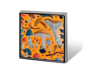 Various Mushrooms Lapel Pin, Metal Square Lapel Pins, Fashion Badge for Shirts, Jackets, Hats