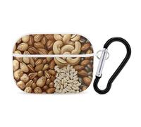 Various Nut Patterns AirPods Pro 2 Case Cover, Shockproof Hard Shell Protective Case for Women Men, Compatible with Airpod Pro Case 2nd/1st Generation with Keychain-White