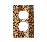 Various Nut Patterns Switch Plate Durable Stainless Steel Electrical Outlet Covers Unbreakable Modern Edge Decorative Duplex Wall Plates for Bedroom Kitchen Home