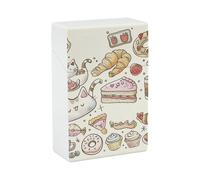 Various Pastry Patterns Cigarette Case Waterproof Crush-Proof Cigarette Holder Case Compact Travel Cigar Holder for 20 Cigarettes Durable Scratch-Resistant Design for Men & Women
