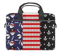 Various Pirates Skulls Element Laptop Case Bag Sleeve Portable Crossbody Messenger Briefcase w/Strap Handle, 13 14 inch
