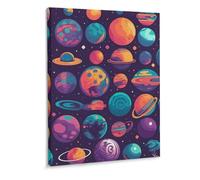 Various Planets Canvas Wall Art 15.7x11.8inch Wall Painting Modern Prints Artwork Posters Frame-Style for Living Room Bedroom Kitchen Home Decor