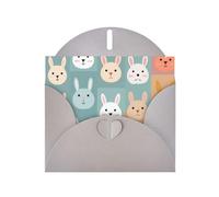 Various rabbits Gray Patterns greeting card 6x4 inches with envelope, covering birthdays, weddings and other occasions