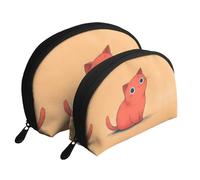 Various retro musical instruments Moon Cosmetic Bag, Travel Makeup Pouch, Portable Waterproof Cosmetic Pouch for Girls Women., Cute Kitten, One Size