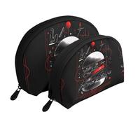 Various retro musical instruments Moon Cosmetic Bag, Travel Makeup Pouch, Portable Waterproof Cosmetic Pouch for Girls Women., An Arrow Through The Heart, One Size