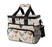 Various Rooster Farmhouse Cooler Bag Thermal Insulated Picnic Lunch Bag Box Large Cool Bag for Beach Picnic Camping Travel Men Women
