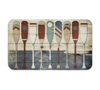 Various Rustic Oars Patterns Anti-Fatigue Floor Mat, Ergonomic Cushioned Kitchen & Standing Mat with Non-Slip Backing, Eco-Friendly Comfort Mat, Design by Milli Villa, 30"x18"