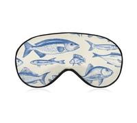 Various Sea Fish Blackout Sleep Mask for Side Sleeper Soft Covers for Travel Essentials Nap